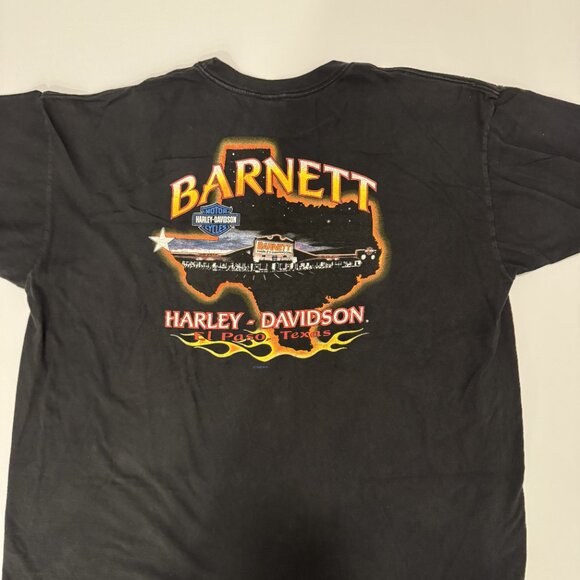 Vintage Y2K Harley Davidson 2002 Barnett El Paso Texas Size 3XL Shirt Black Tee - Picture 3 of 6